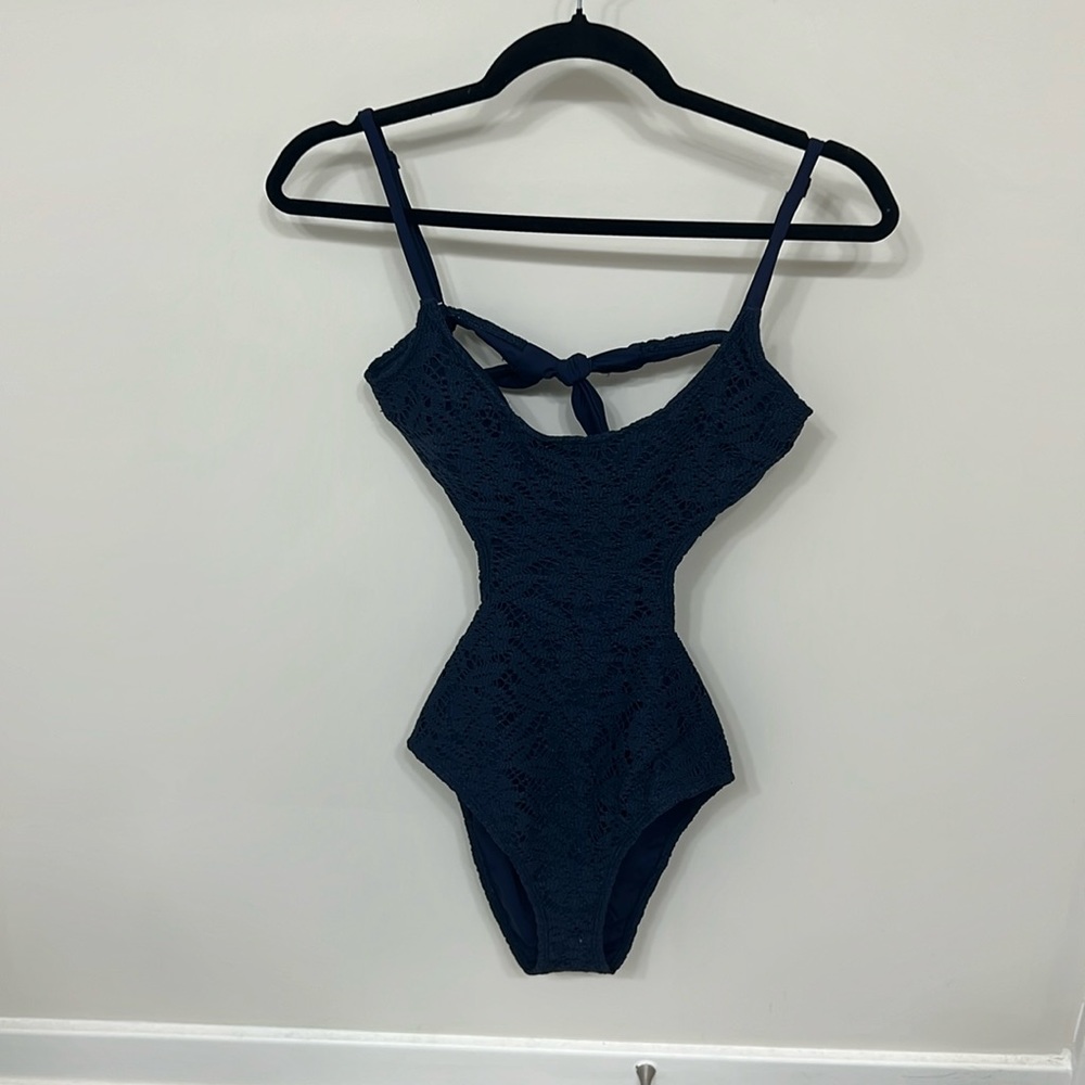 Aerie Crochet Cut Out Cheeky One Piece, size medium.